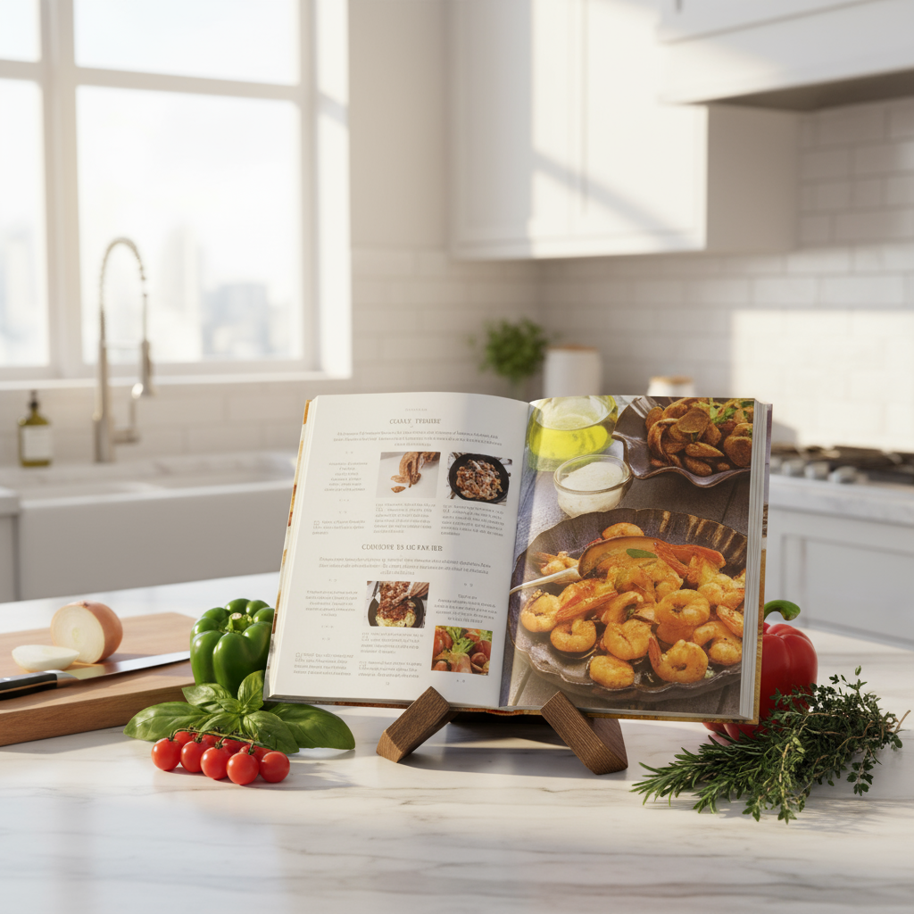 Kookboek in moderne keuken